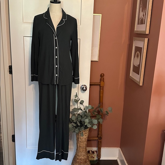 Soma Cool Nights M teal forest green 2-piece long sleeve drawstring pajamas - Picture 15 of 15